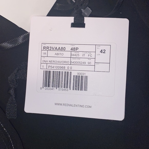 RED Valentino Black & White Ruffle Trim Dress - Size 42 EU / 4 US - New - Picture 7 of 7